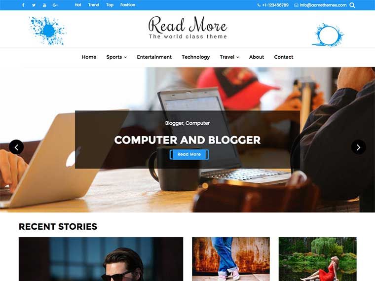 Free wordpress blog themes with demo content